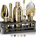 Mixology Bartender Kit 16-Piece Cocktail Shaker Set - Gold/Black