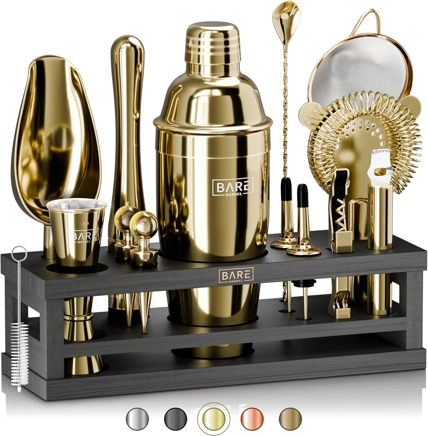 BARE BARREL Mixology Bartender Kit - 16-Piece Cocktail Set
