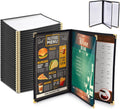 WeChef 30 Pack 8.5 in x 11 in Menu Covers Book Style - Durable & Clear