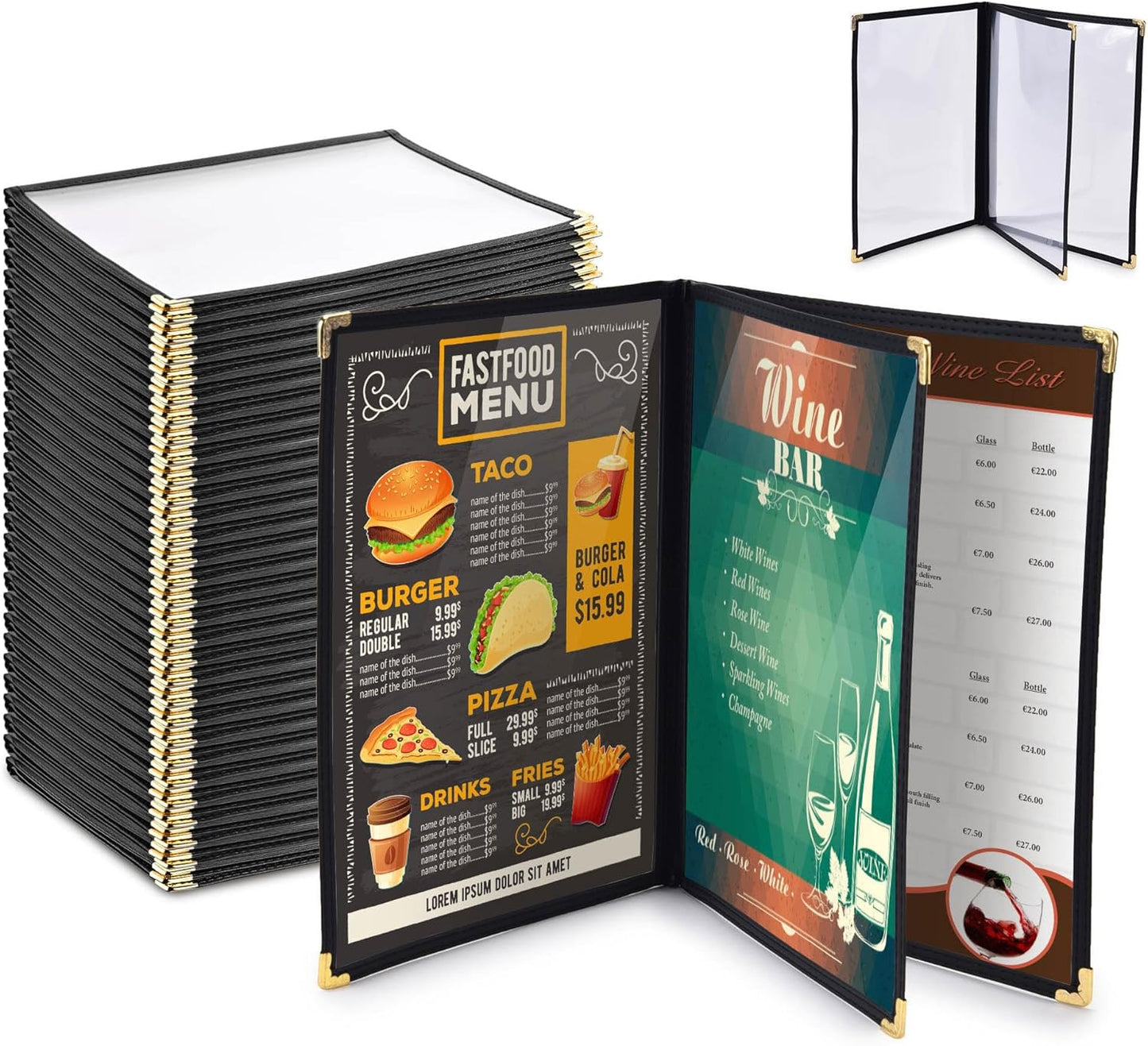 WeChef 30 Pack Restaurant Menu Covers for Elegant Display