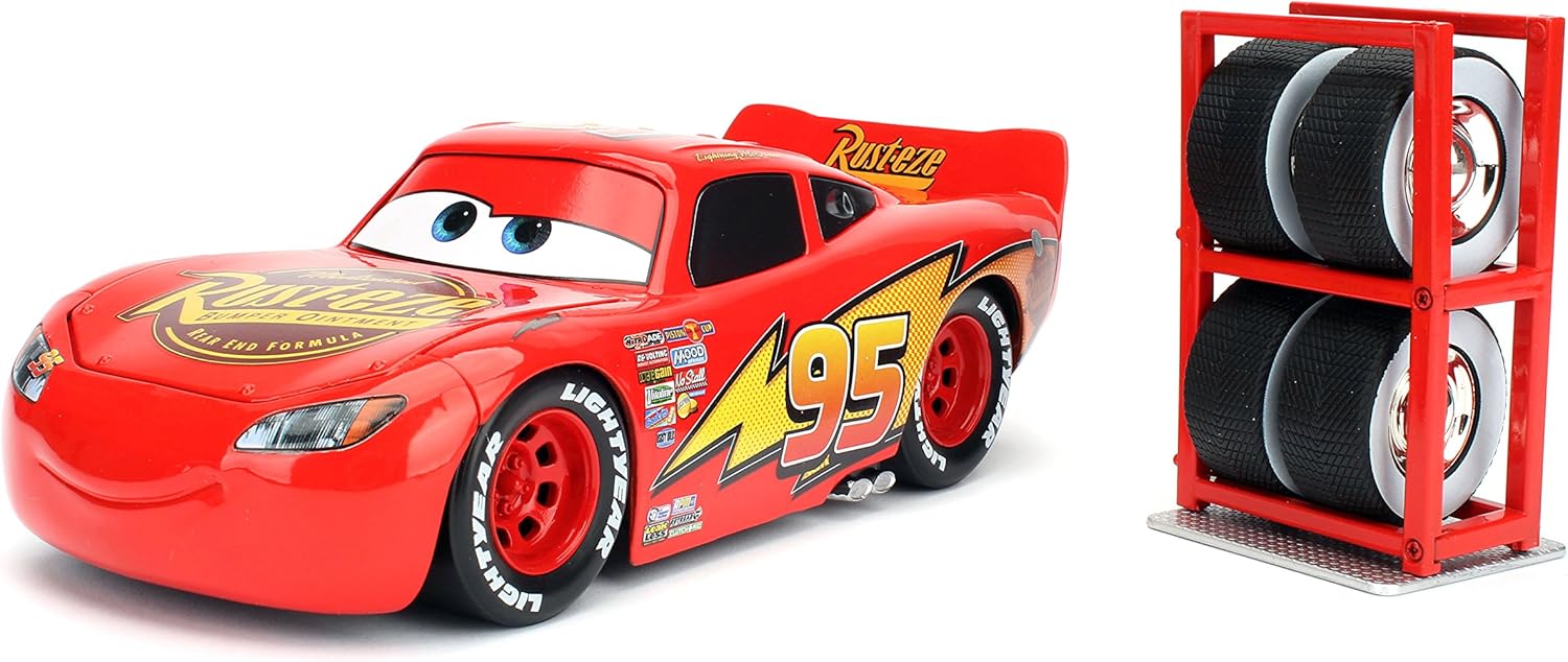 Disney Pixar Cars 3 Lightning McQueen Die-cast with Tire Rack - Jada Toys