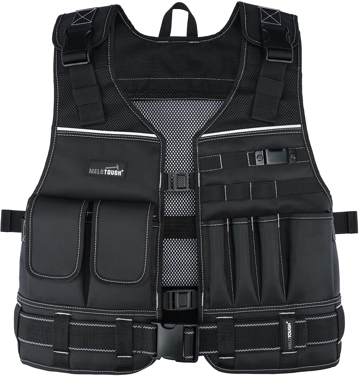 Adjustable Multi-Pocket Tool Vest for Electricians and Carpenters
