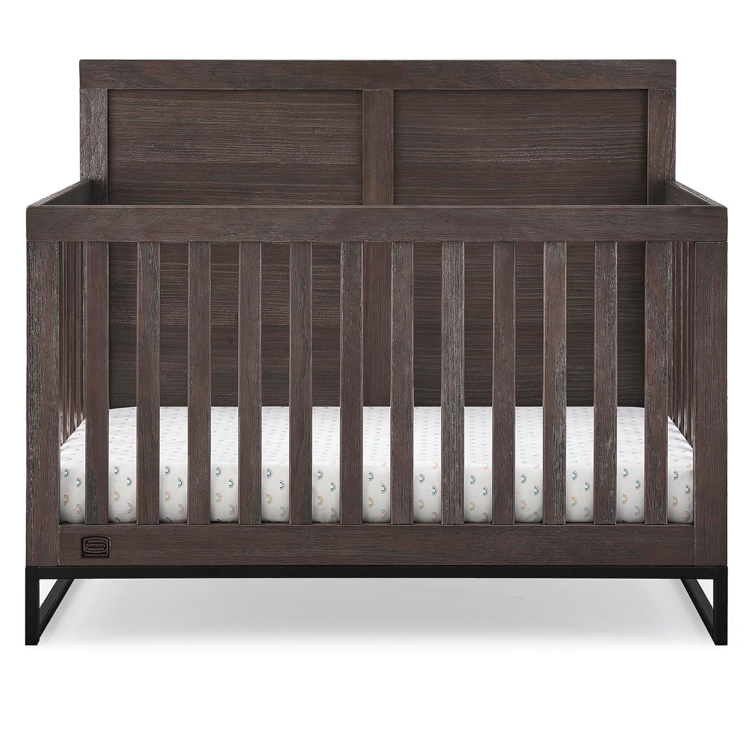 Simmons Kids Foundry 6-in-1 Convertible Baby Crib in Rustic Grey