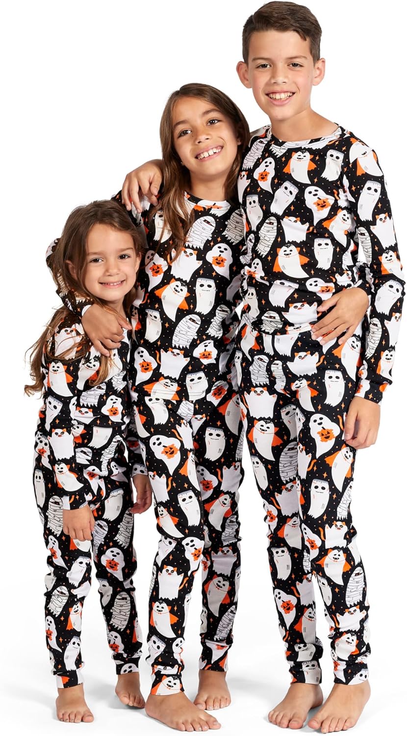 Sibling Matching Holiday Pajama Sets for Kids in Cotton Comfort