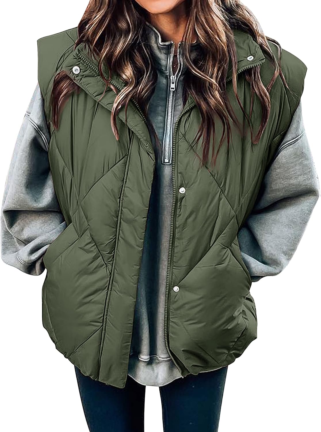 MEROKEETY Women's 2024 Winter Puffer Vest with Pockets