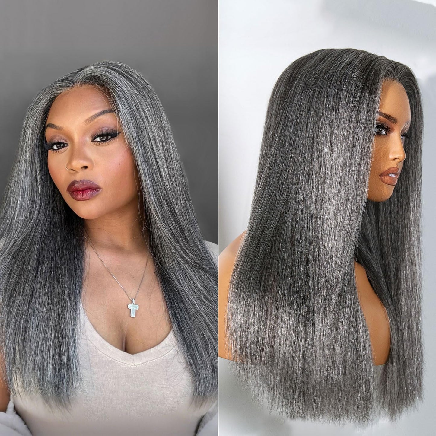 LUVME HAIR 14 Inch Grey Salt & Pepper Silky Straight Wig Review