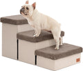 Dog Stairs for High Bed 18 in 3 Steps - Foldable Pet Ramp with Storage