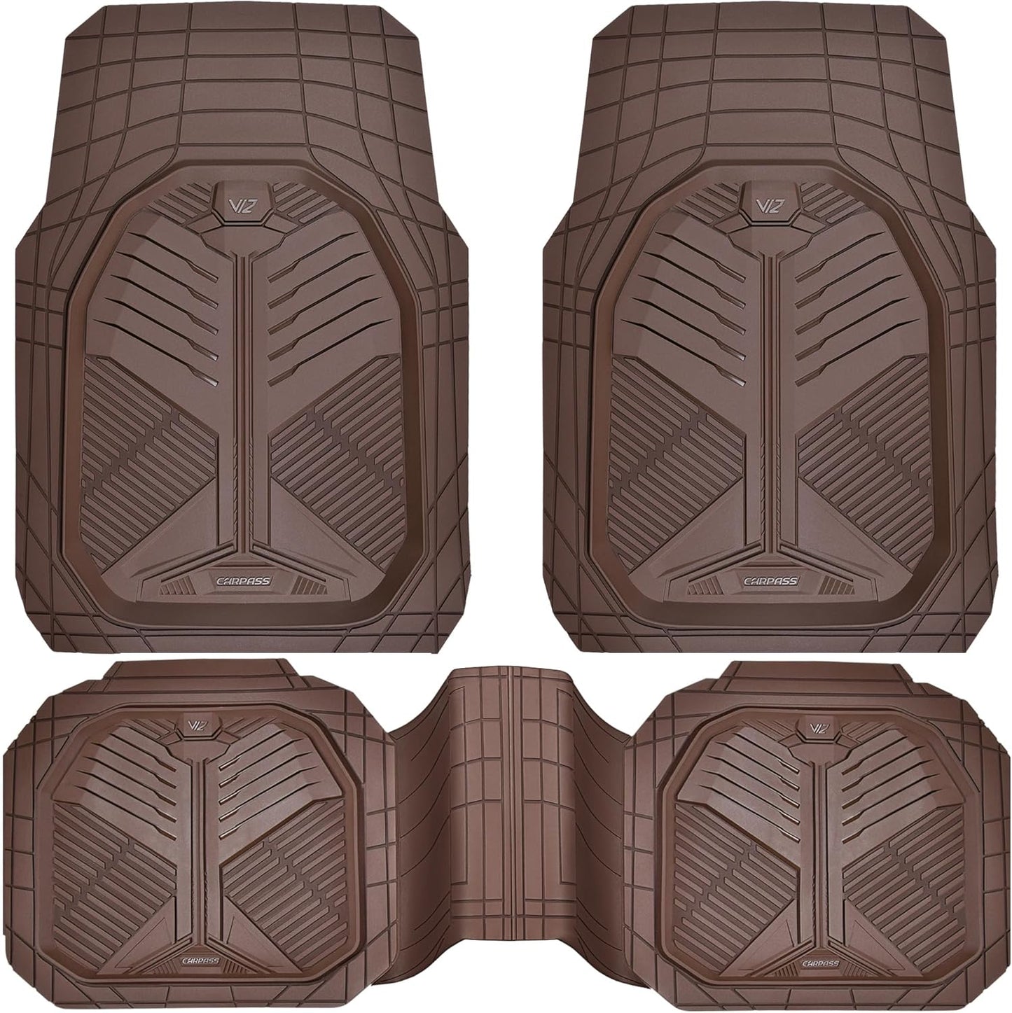 CAR PASS Heavy Duty Rubber Car Mats for All Weather Protection
