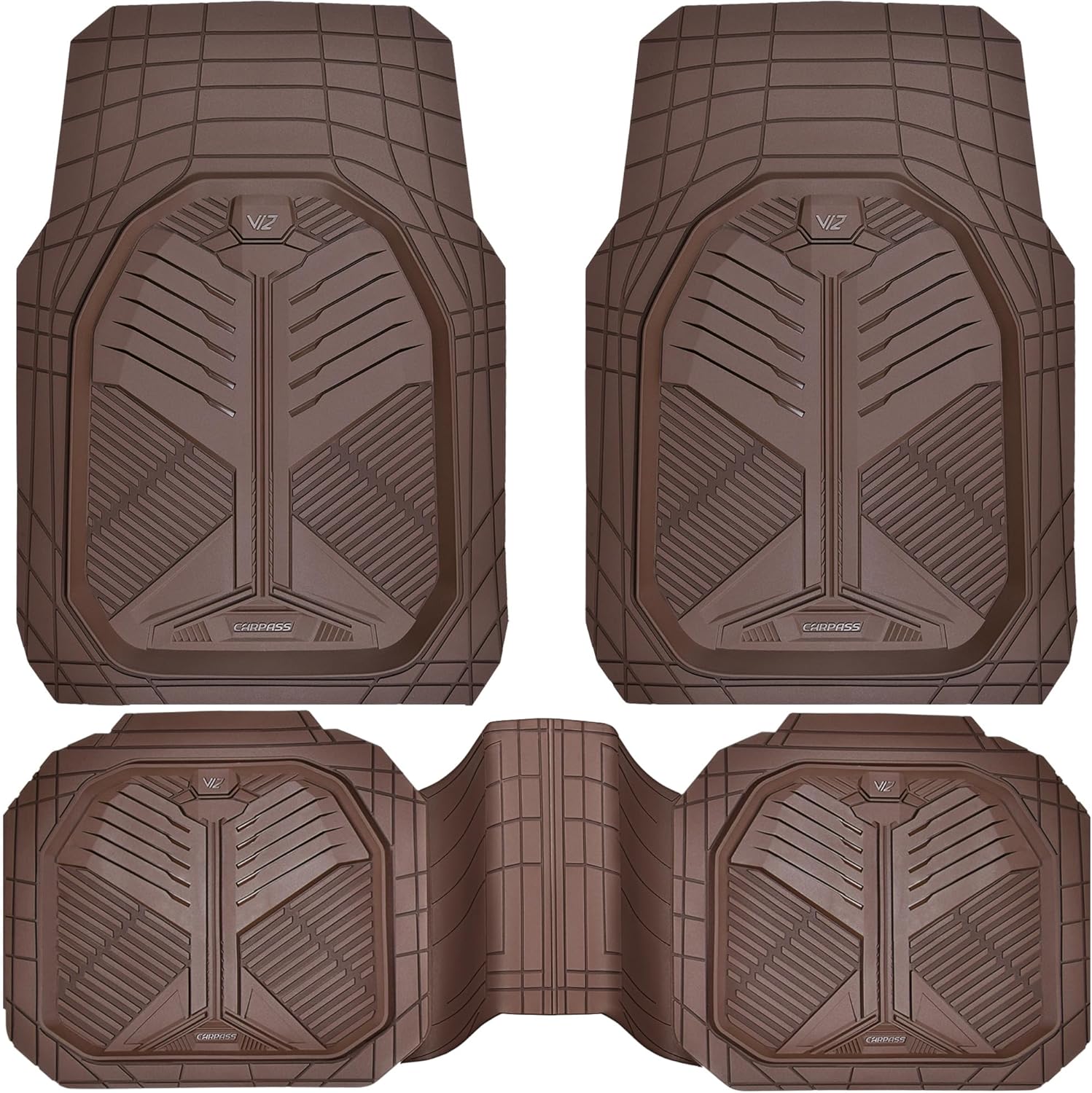 CAR PASS Heavy Duty Rubber Car Mats for All Weather Protection