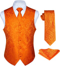 Men's Paisley Vest Tie Set 3PCS - Formal Waistcoat and Tie