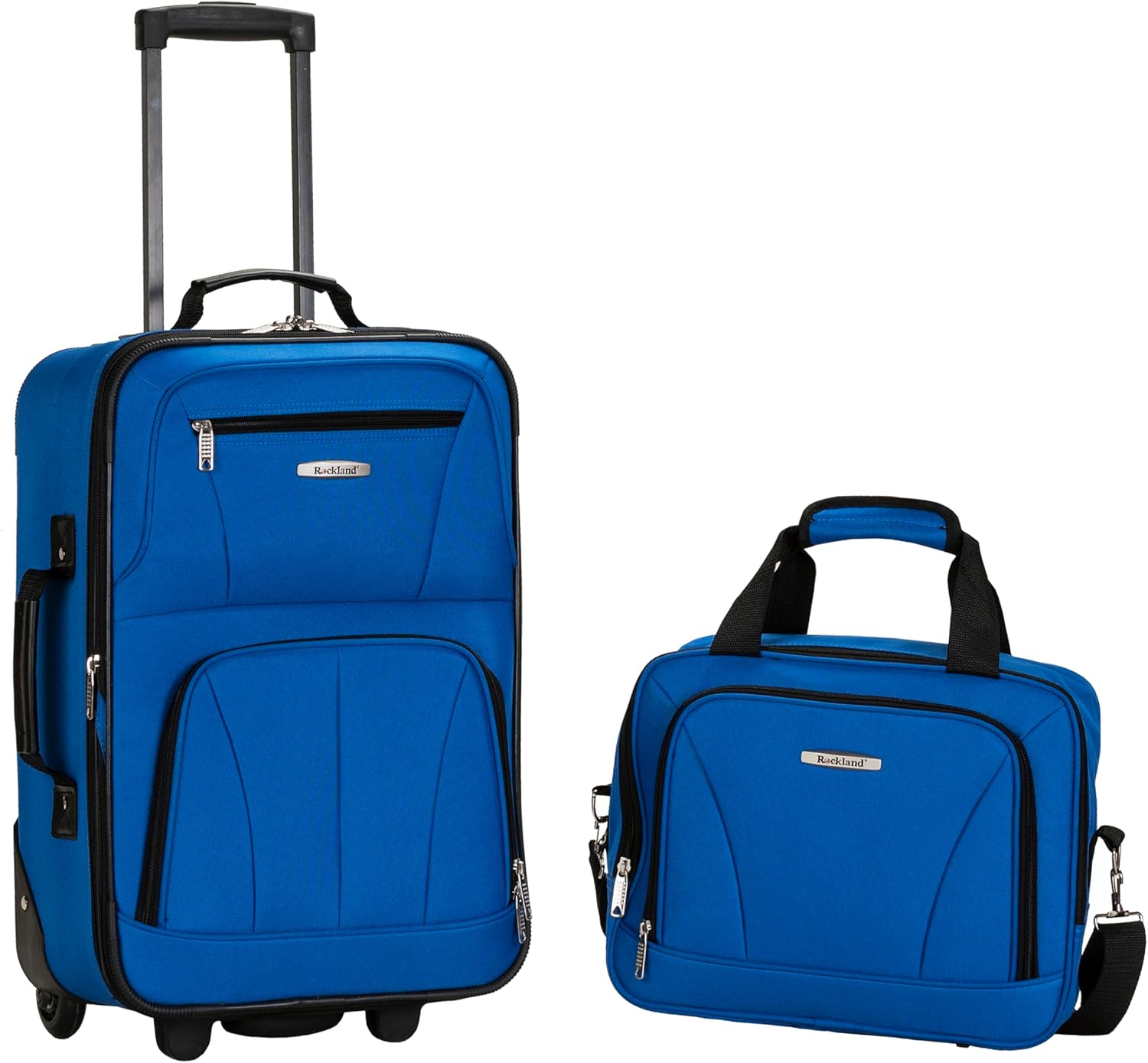 Rockland Fashion Softside Luggage Set - Expandable 2-Piece Blue