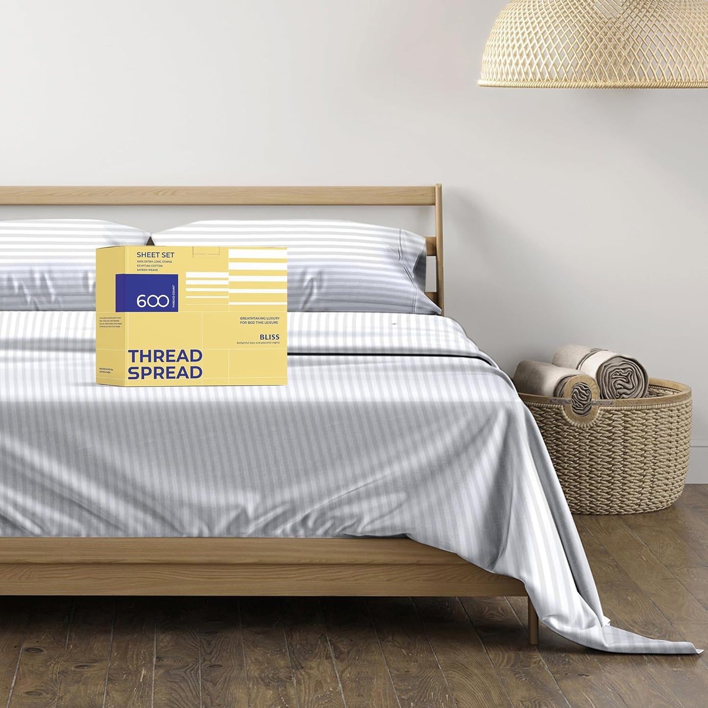 Luxury Egyptian Cotton King Stripe Sheet Set for Ultimate Comfort
