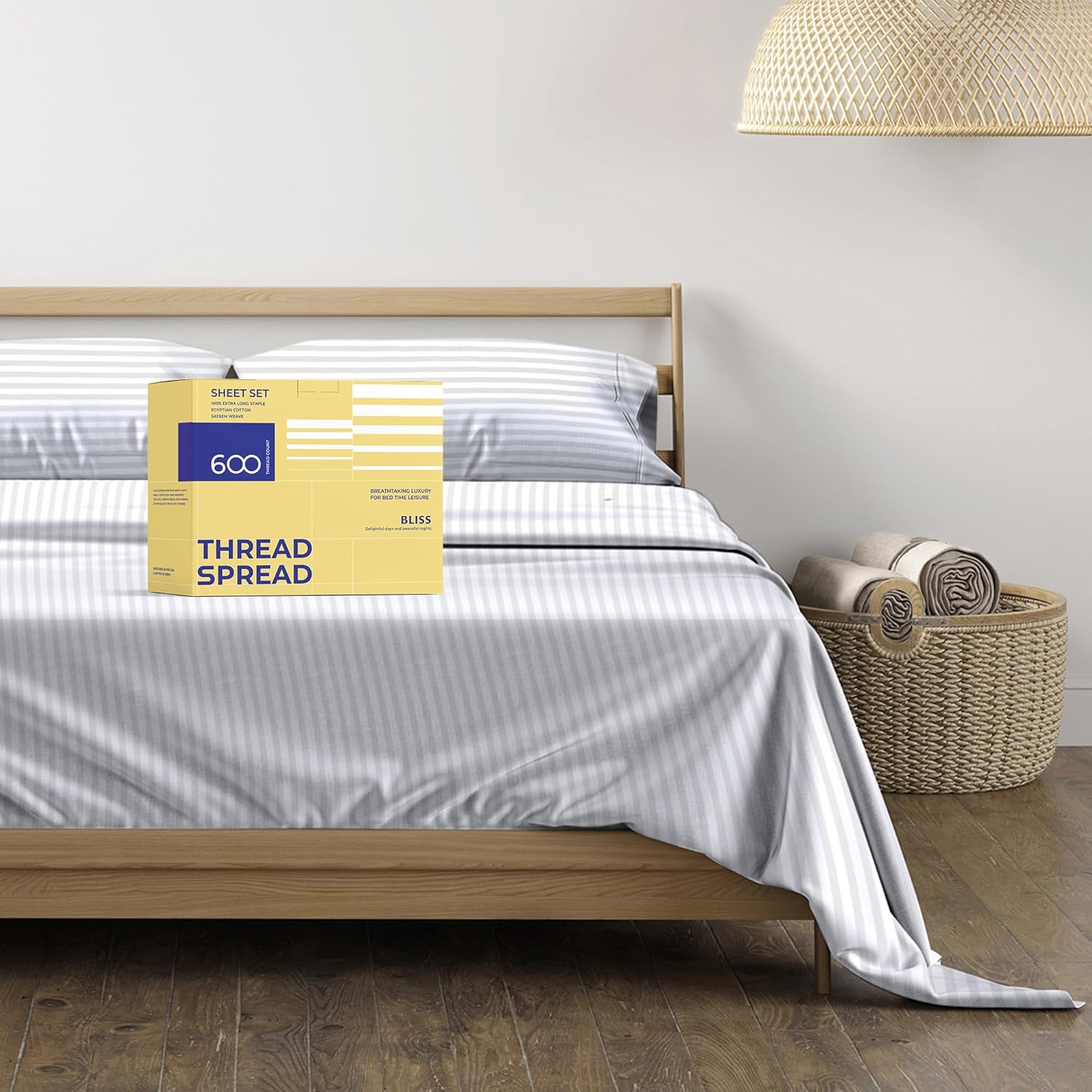 Luxury Egyptian Cotton King Stripe Sheet Set for Ultimate Comfort