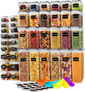 Airtight Food Storage Containers 42 Pack - Space-Saving Pantry Set