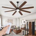 72 Inch Ceiling Fans with Lights - Large Black Farmhouse Fan