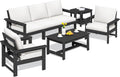 SERWALL HDPE Patio Furniture Set 7-Piece - Durable All-Weather Comfort
