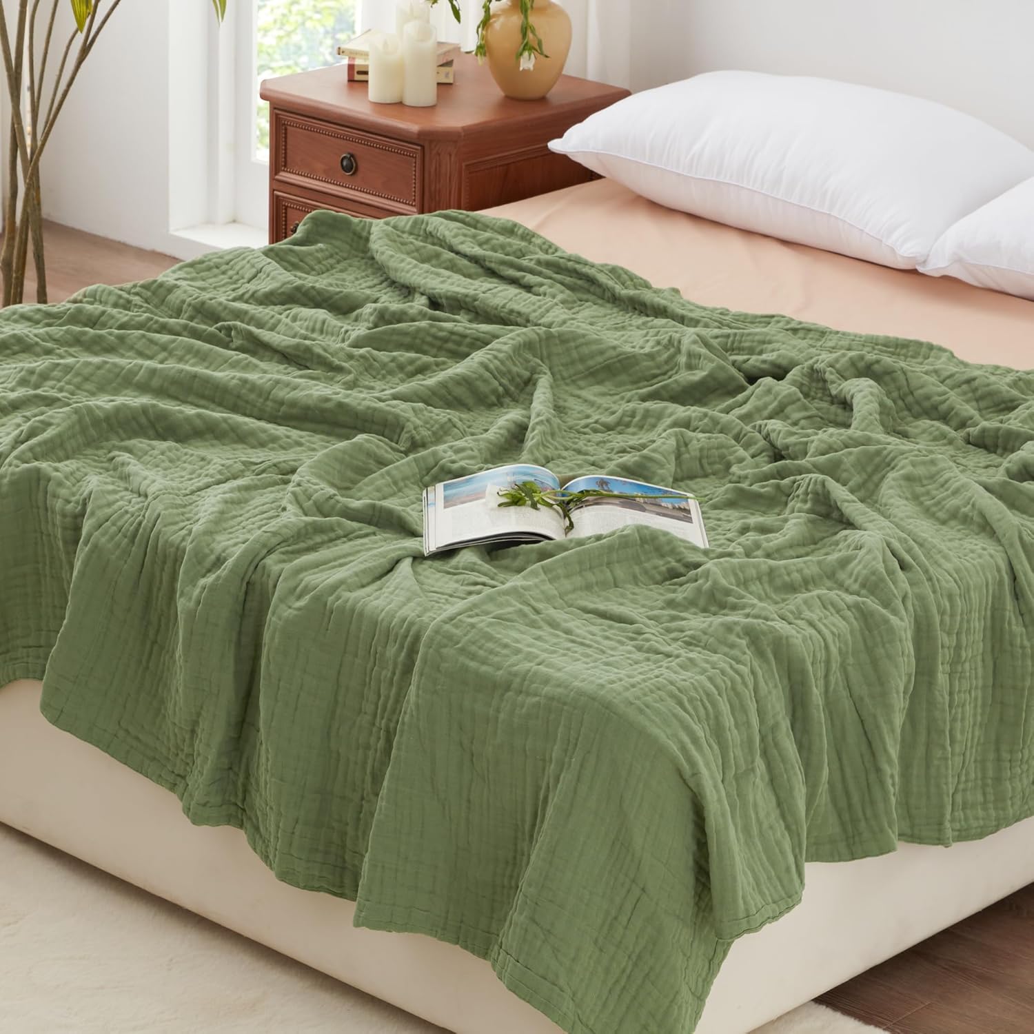 Luxurious 6 Layer Cotton Muslin Blanket for Cozy Comfort