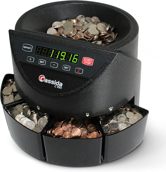 Cassida C100 Electronic Coin Sorter for Fast and Accurate Counting