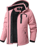 Women's Hooded Waterproof Ski Jacket - Warm Winter Snow Coat