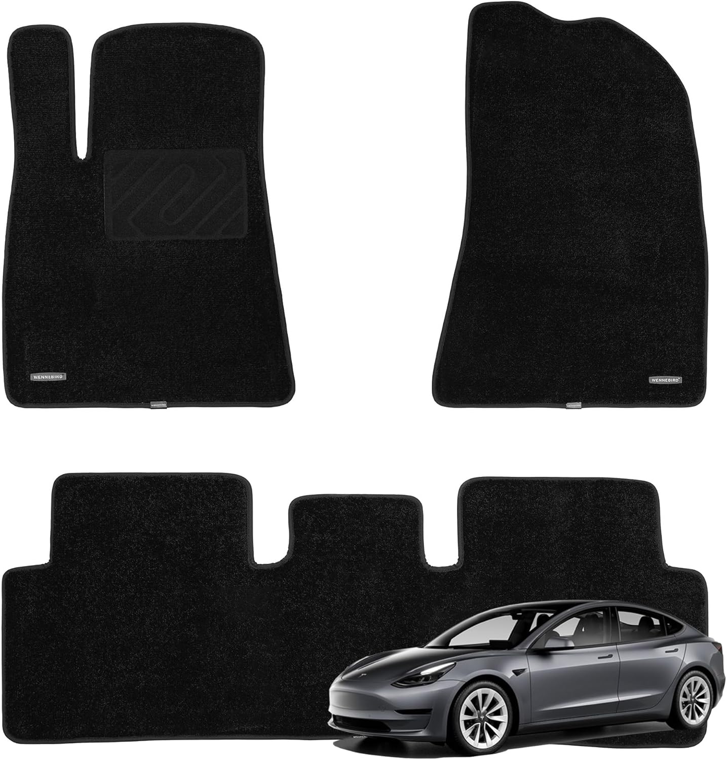 WENNEBIRD Superior Carpet Floor Mats for Tesla Model 3 2017-2023