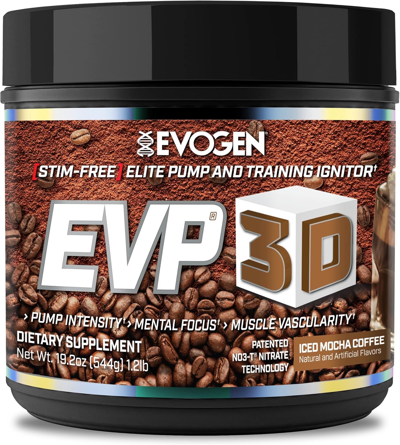 Evogen EVP 3D Stim Free Pre Workout Powder for Energy & Pump