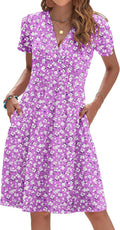 AUSELILY Womens Summer Dresses 2025 V Neck Floral Sundress Jewelry