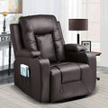 COMHOMA Brown Recliner: Heat, Massage, Swivel