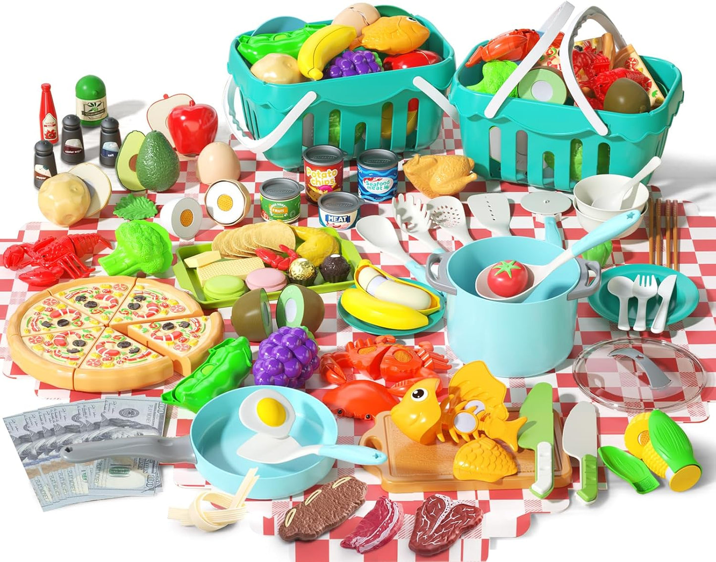 150Pcs Kitchen Playset for Toddlers - Fun Cooking Experience
