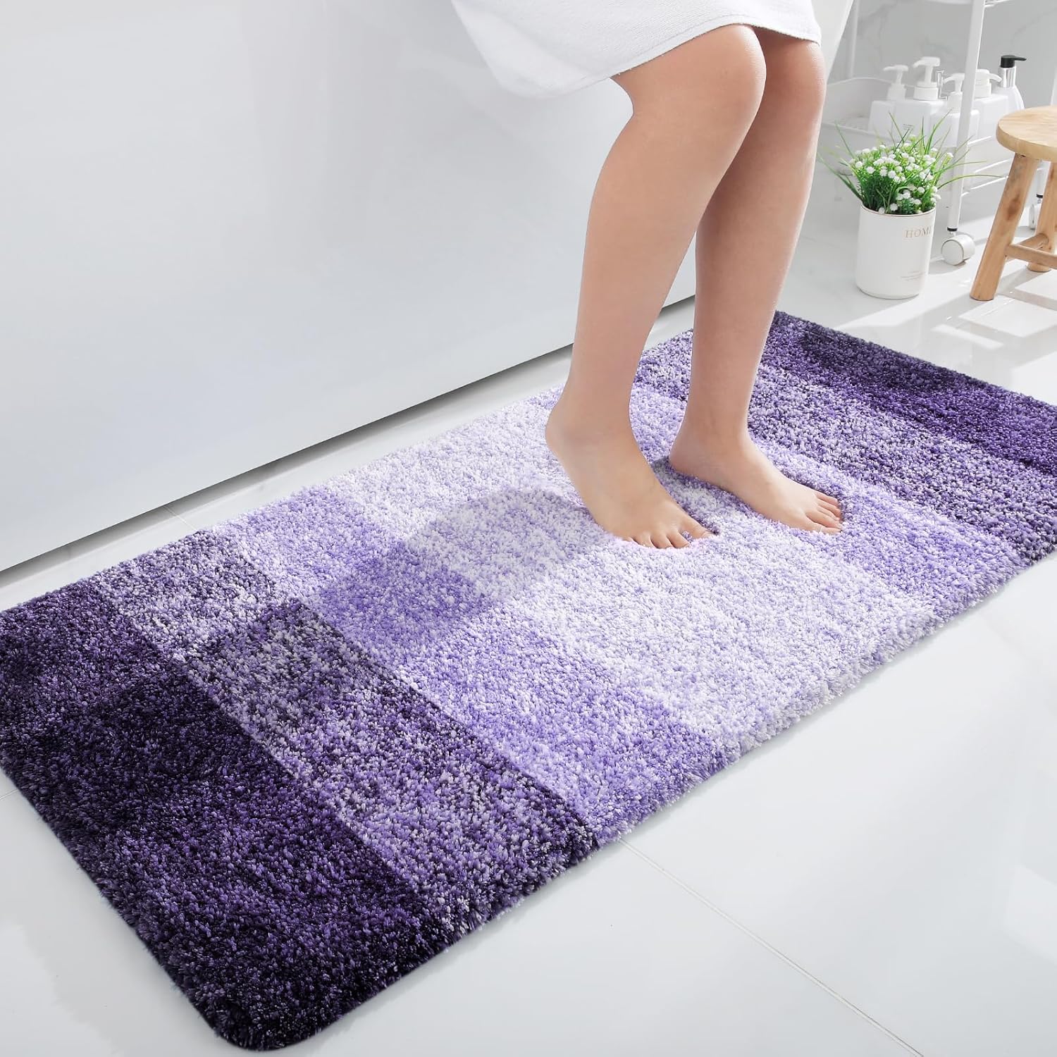 OLANLY Bathroom Runner Rugs 44x24, Soft Microfiber Bath Mats
