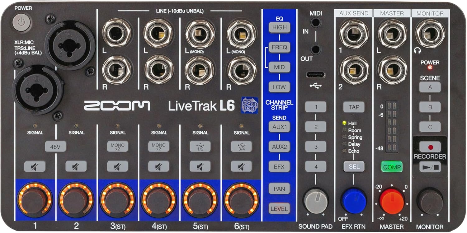 Zoom LiveTrak L6: Compact 10-Track Digital Mixer for All Needs