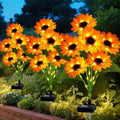 Solar Sunflower Lights Outdoor Garden Decor, 6 Pack - Warm LED Accents