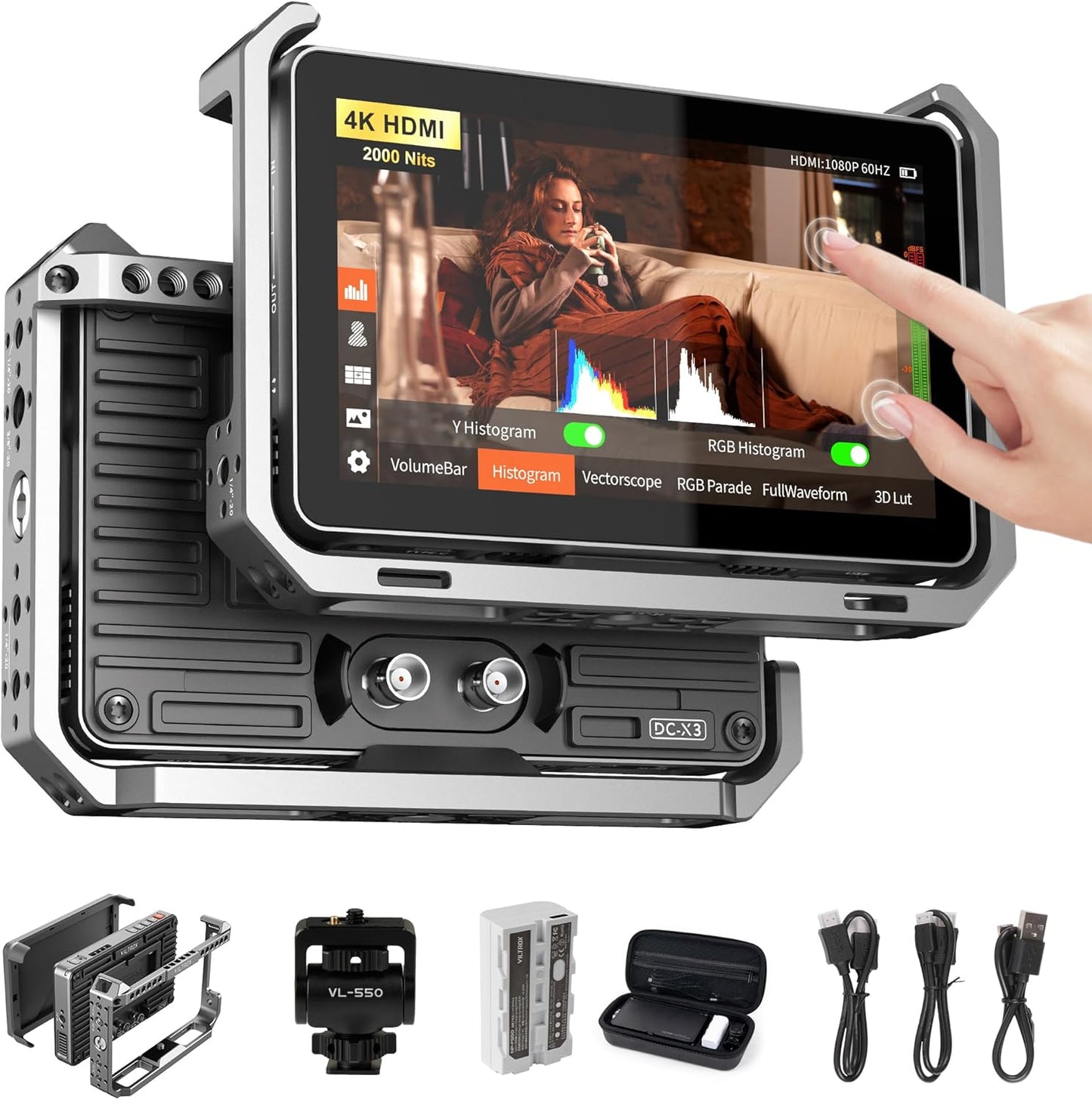 VILTROX DC-X3 2000 Nits 6in Touchscreen Camera Monitor Kit