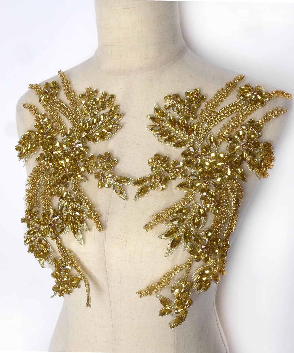 Hand-Made Beaded Rhinestones DIY Clothing Appliques Patch