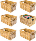 Wicker Storage Baskets Set of 6 - Medium Shelf Organizers