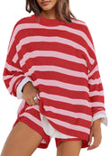 Panadila Womens Striped Sweater Set Oversized Lounge - Cozy Summer is