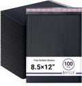 Black 8.5x12 in Poly Bubble Mailers #2 - Pack of 100 for Secure