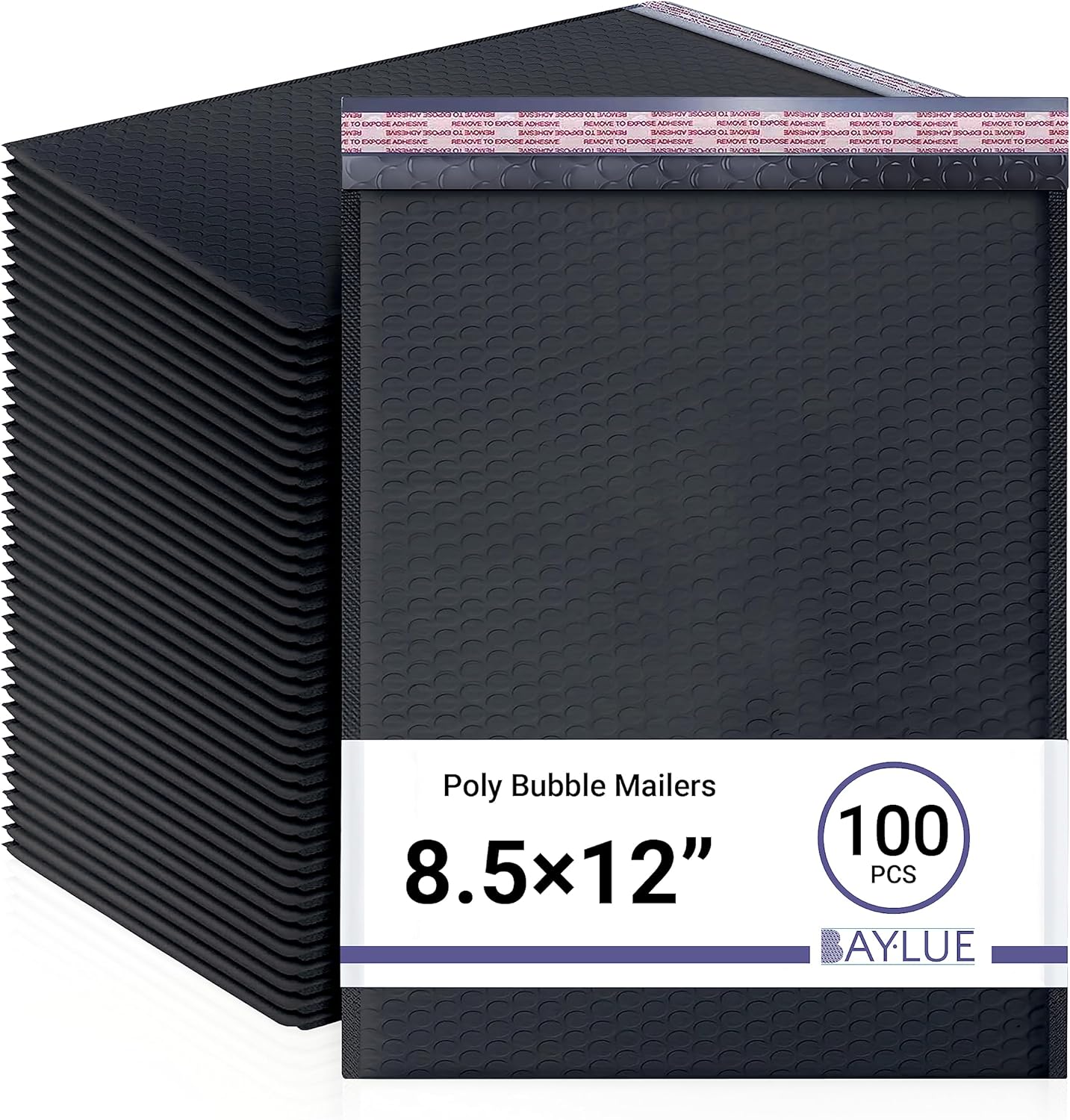 Black 8.5x12 Inch Poly Bubble Mailers for Safe Shipping