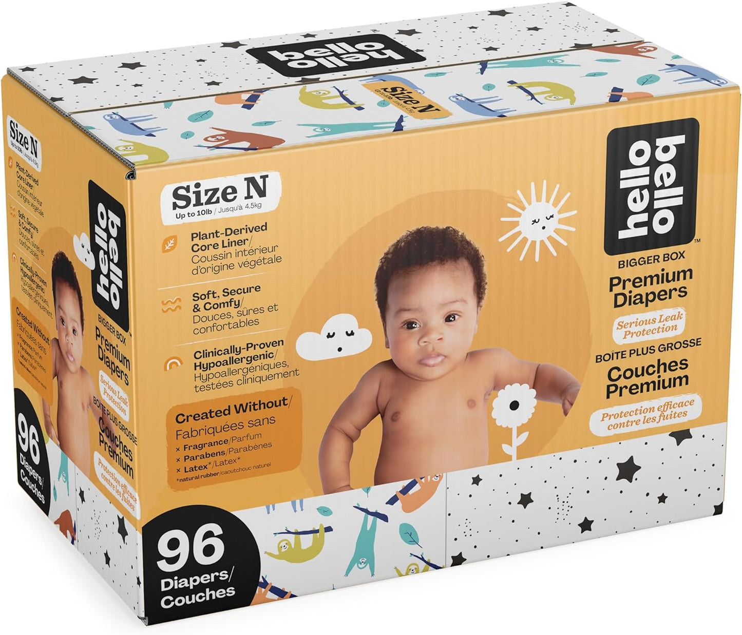 Hello Bello Newborn Diapers - 96 Count Premium Hypoallergenic Soft Feel