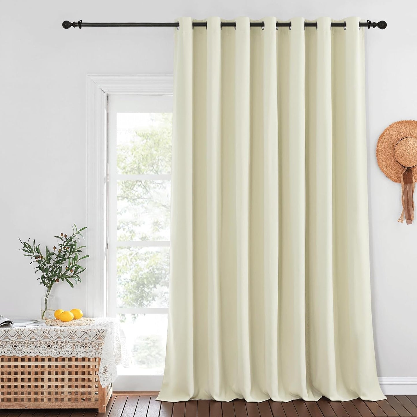 NICETOWN Blackout Curtains for Sliding Glass Door - Beige Panel