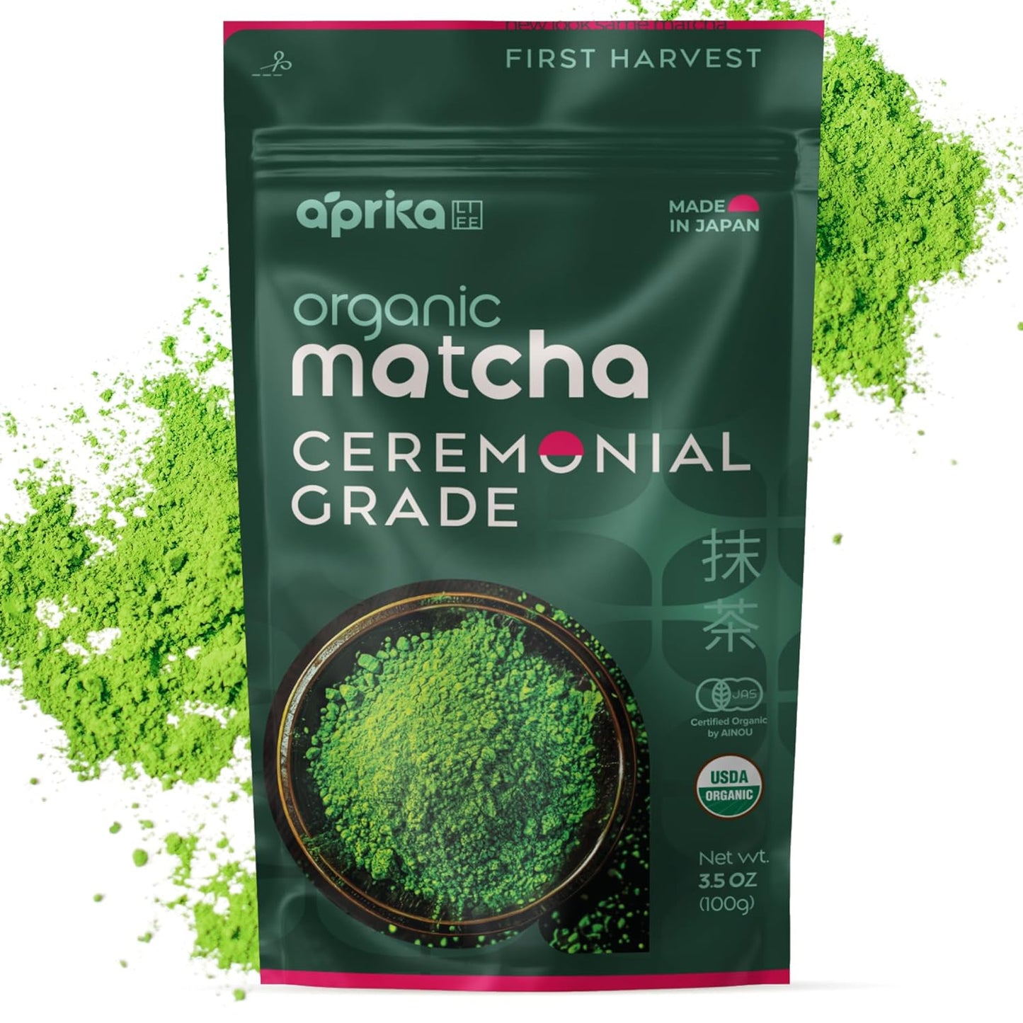 AprikaLife Organic Matcha Powder - Authentic Japanese Ceremonial Grade