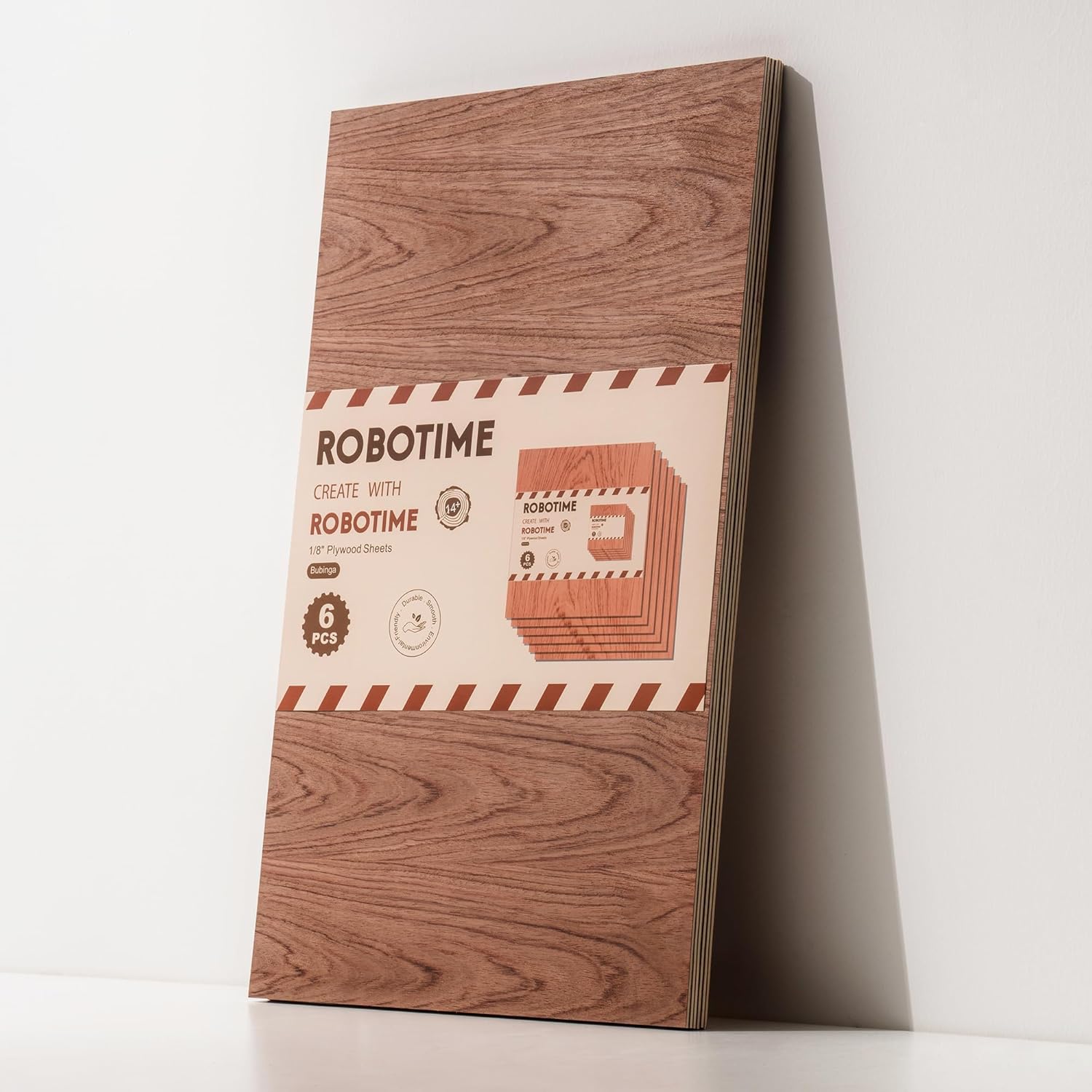 ROBOTIME 3mm Plywood for Laser Cutting - 6 Pcs Bubinga Sheets