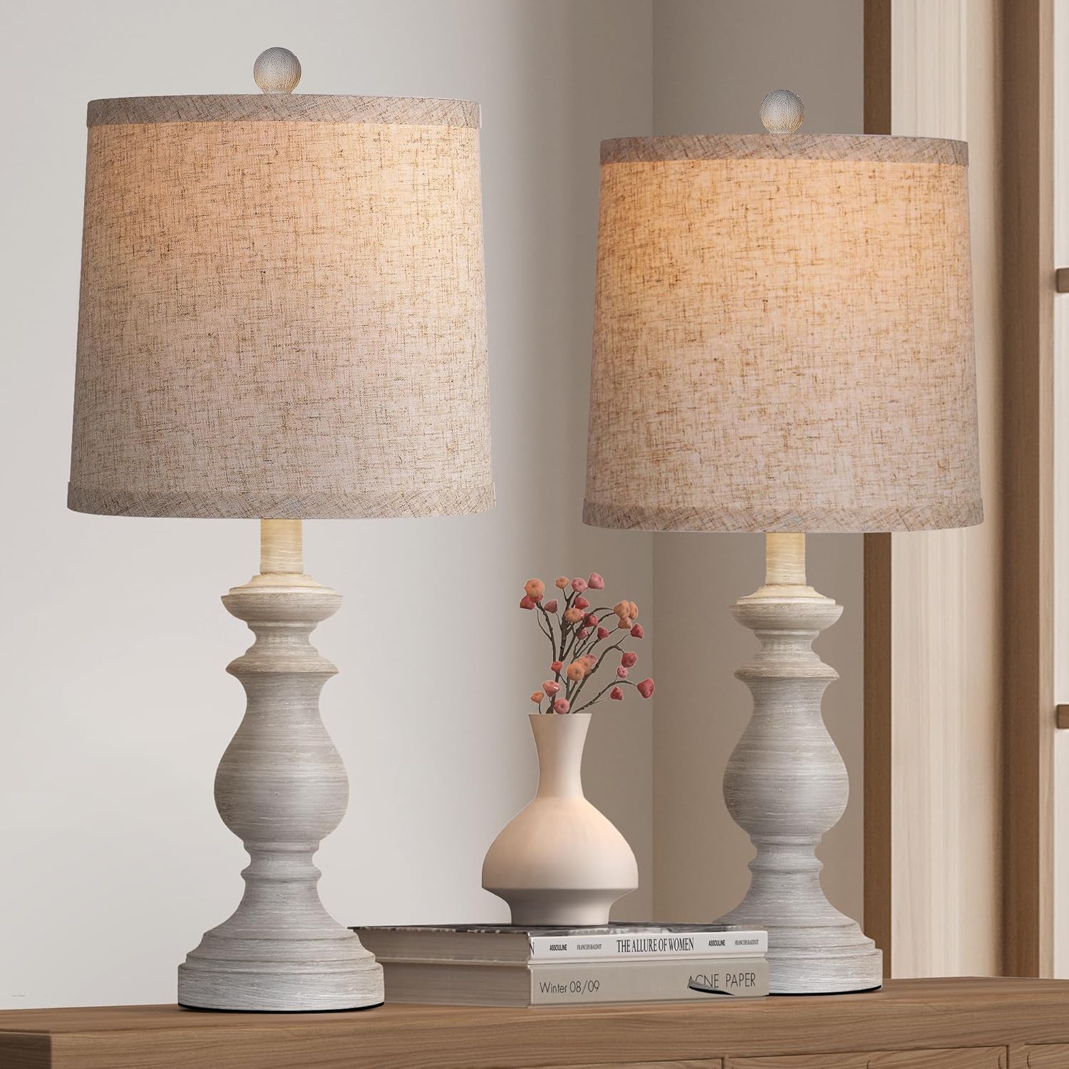 Vintage Farmhouse Lamp Set - 2 Stylish Rustic Lamps