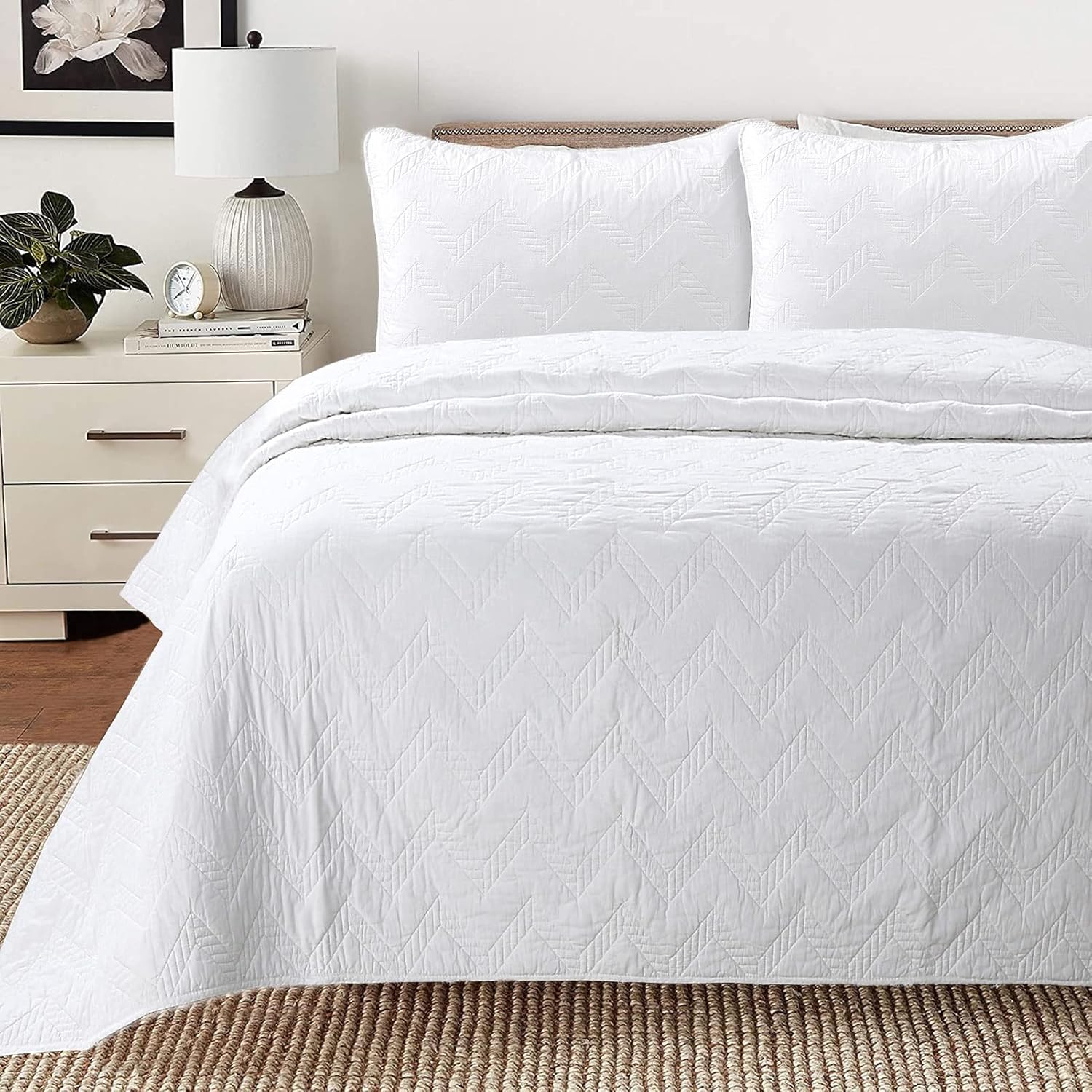 Cozy Line Home Fashions 100% Cotton Zig Zag Quilt Set