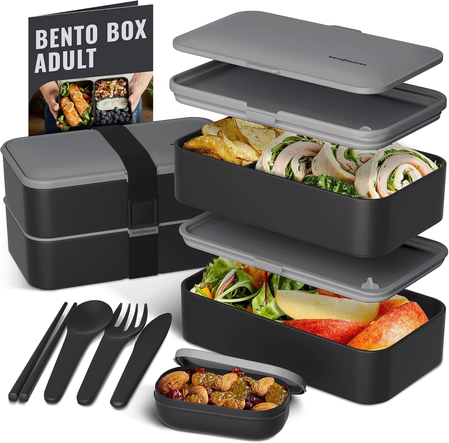 Premium Bento Box for Adults with Utensils & Dip Container