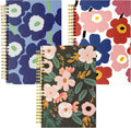 Blank Spiral Notebook Bulk A5 Flower Unlined Journals - 3 Pack Value
