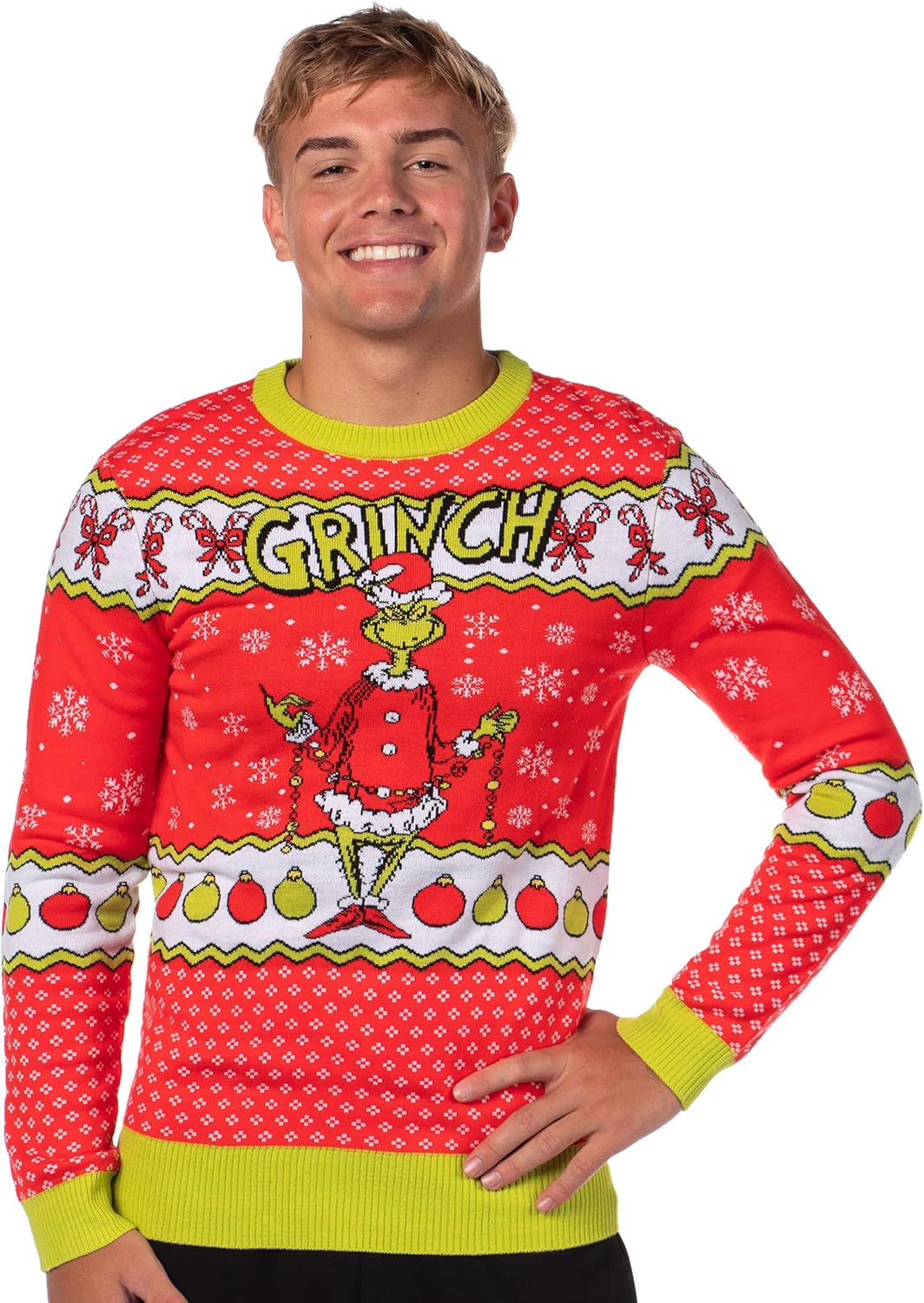 Cozy & Fun: Grinch Snowflakes Ugly Christmas Sweater