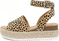 Women Open Toe Ankle Strap Espadrille Wedge Sandal - Trendy Comfort