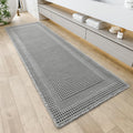 Waffle Bath Mat 2x4 ft Grey - Absorbent Non Slip Bath Rug
