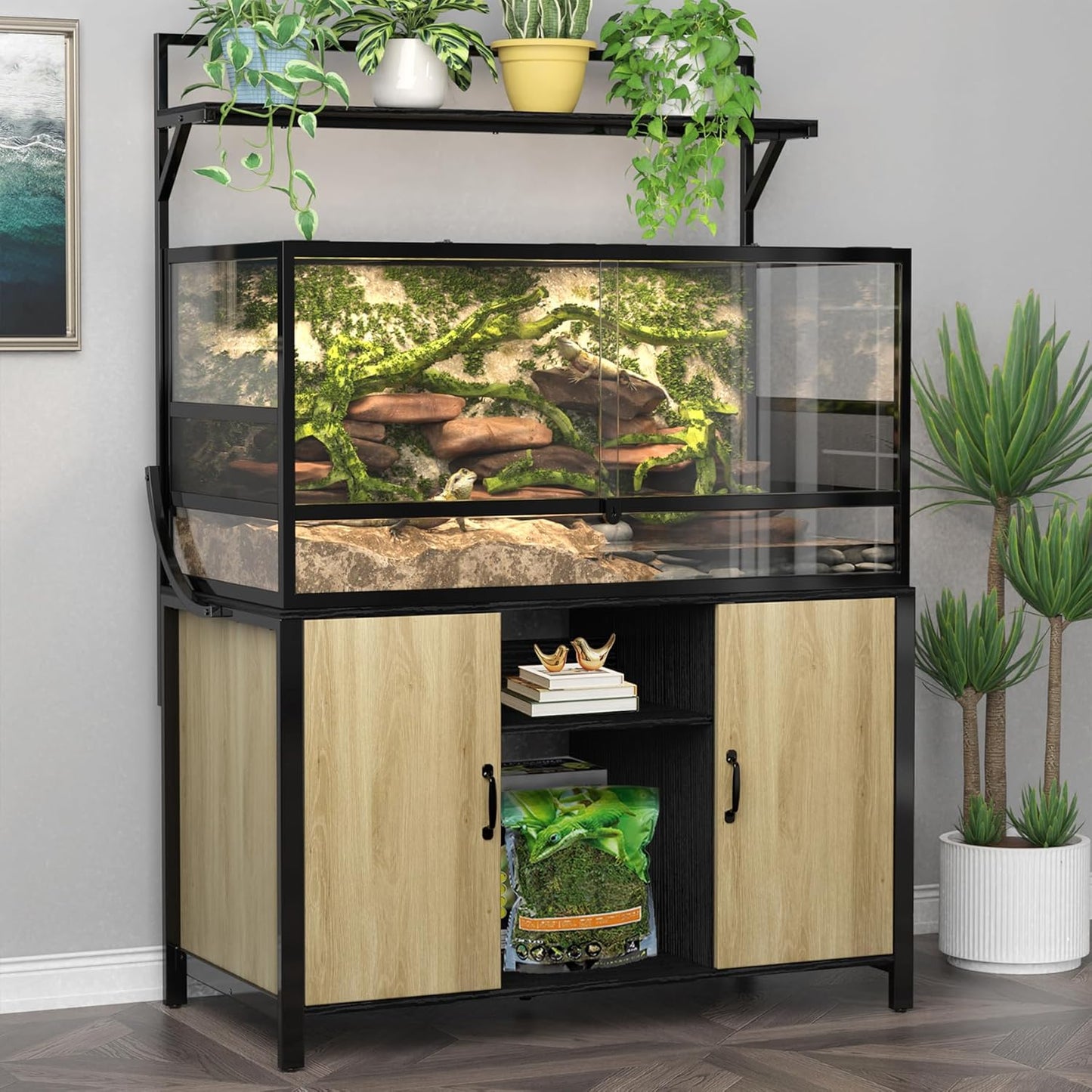 GDLF Reptile Tank Stand with Cabinet for 120 Gallon Tanks