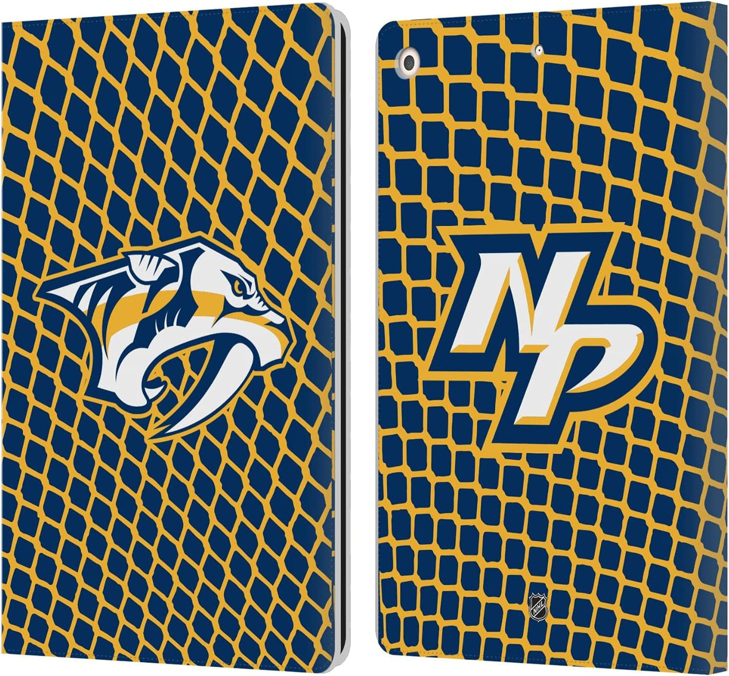 NHL Net Pattern Nashville Predators Leather Wallet Case for iPad
